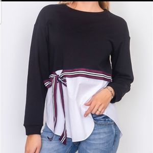 Long sleeve sweater/contrast shirt